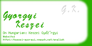 gyorgyi keszei business card